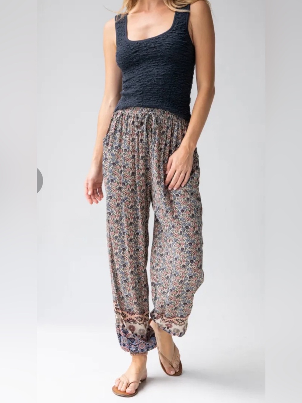 NATURAL LIFE Allison Pant in Border Print Sz L